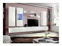 Móvel para TV FLY E5 design, na cor branco brilhante. Móvel suspenso moderno e na moda para a sua sala de estar.
