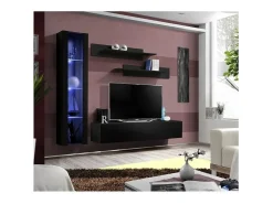 Móvel para TV FLY G2 design, na cor preto brilhante. Móvel suspenso moderno e na moda para a sua sala de estar.