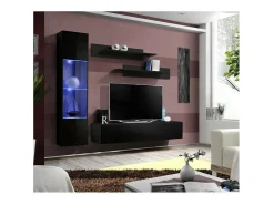Móvel para TV FLY G3 design, na cor preto brilhante. Móvel suspenso moderno e estiloso para sua sala de estar.