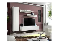 Móvel para TV FLY G1, design moderno na cor branco brilhante. Móvel suspenso, moderno e na moda para a sua sala de estar.