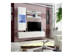 Móvel para TV FLY H3 design, na cor branca brilhante. Móvel suspenso moderno e na moda para a sua sala de estar.