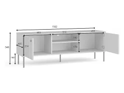 Móvel para TV ISIS – 2 portas & 2 niches – Cinza – 157x55x41 cm