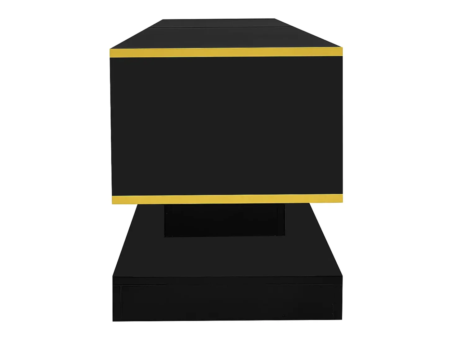 Móvel para TV moderno 180×38×45 cm - com três gavetas - com um compartimento aberto - com iluminação LED - preto
