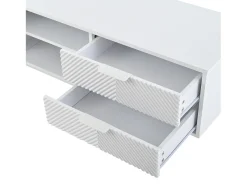 Móvel para TV moderno 200×40×50,5 cm - com 2 portas e 2 gavetas - para televisores até 80 polegadas - branco