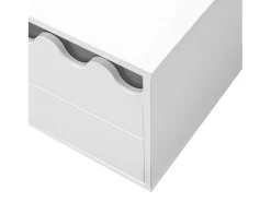 Móvel para TV moderno 170x40x45cm - com 4 portas - design ondulado - MDF + painéis de partículas - Branco