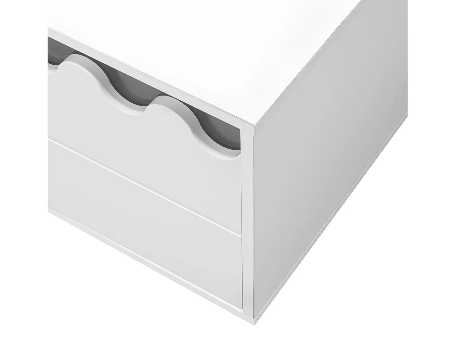 Móvel para TV moderno 170x40x45cm - com 4 portas - design ondulado - MDF + painéis de partículas - Branco