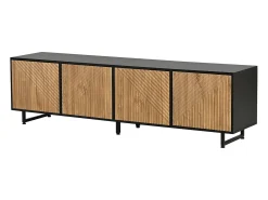 Móvel para TV para sala de estar - 180 x 40 x 50 cm - com 4 portas - para TV de 80 polegadas - aglomerado - cor natural