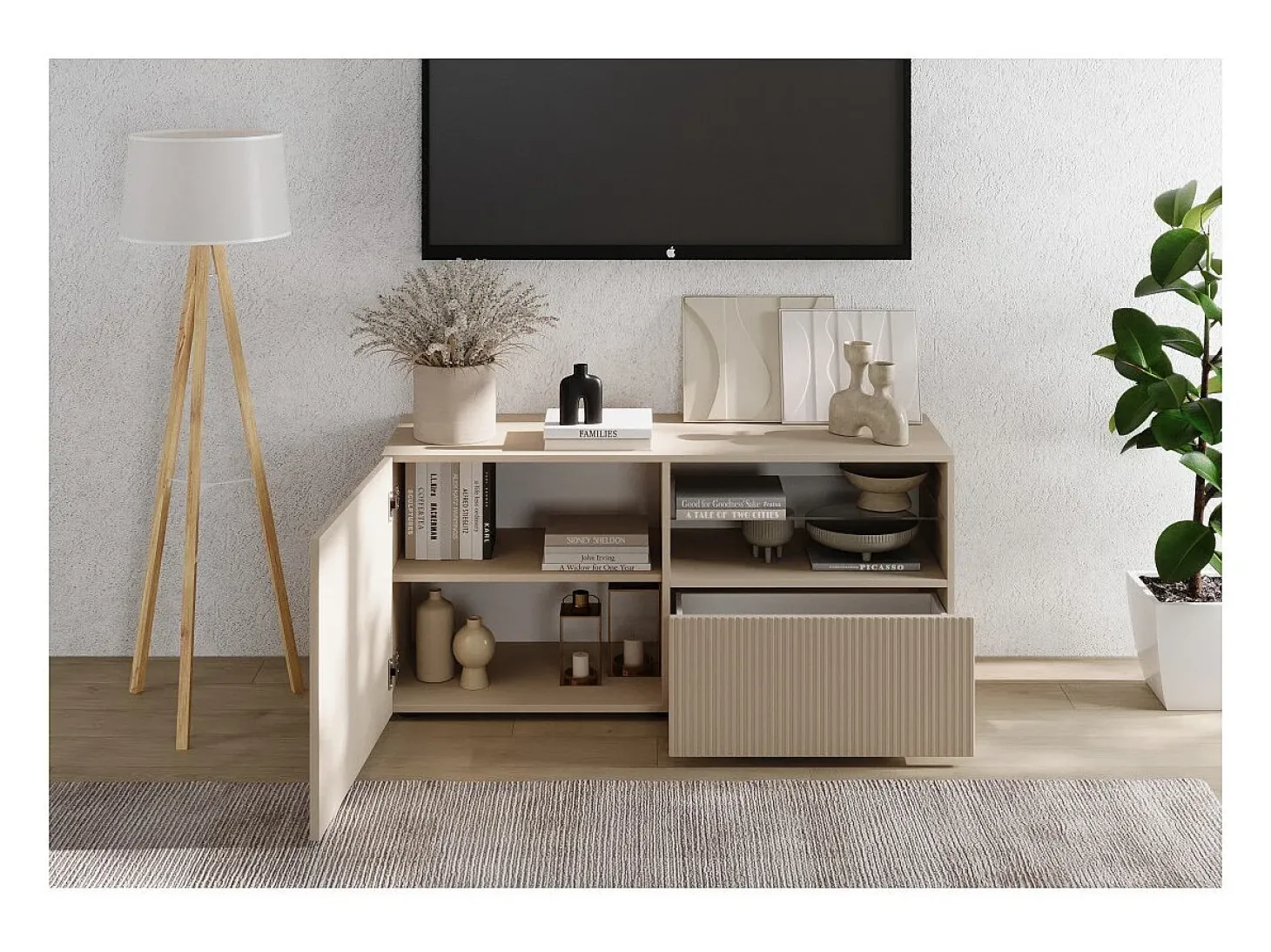 Móvel para TV SCENA – L121 x A57 x P42 cm – Cor Cachemire