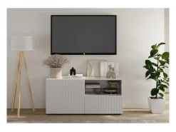 Móvel para TV SCENA – L121 x A57 x P42 cm – Branco laqueado brilhante