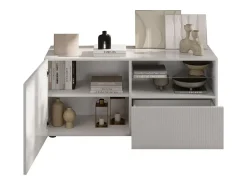 Móvel para TV SCENA – L121 x A57 x P42 cm – Branco laqueado brilhante