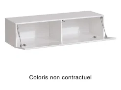 Móvel para TV suspenso 120cm na cor preta, coleção SWITCH. Acabamentos brilhantes.