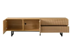 Móvel para TV texturado com 2 gavetas e 2 portas - Cor madeira 180 x 38 x 51,5 cm