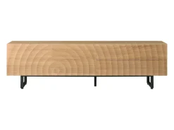 Móvel para TV texturado com 2 gavetas e 2 portas - Cor madeira 180 x 38 x 51,5 cm