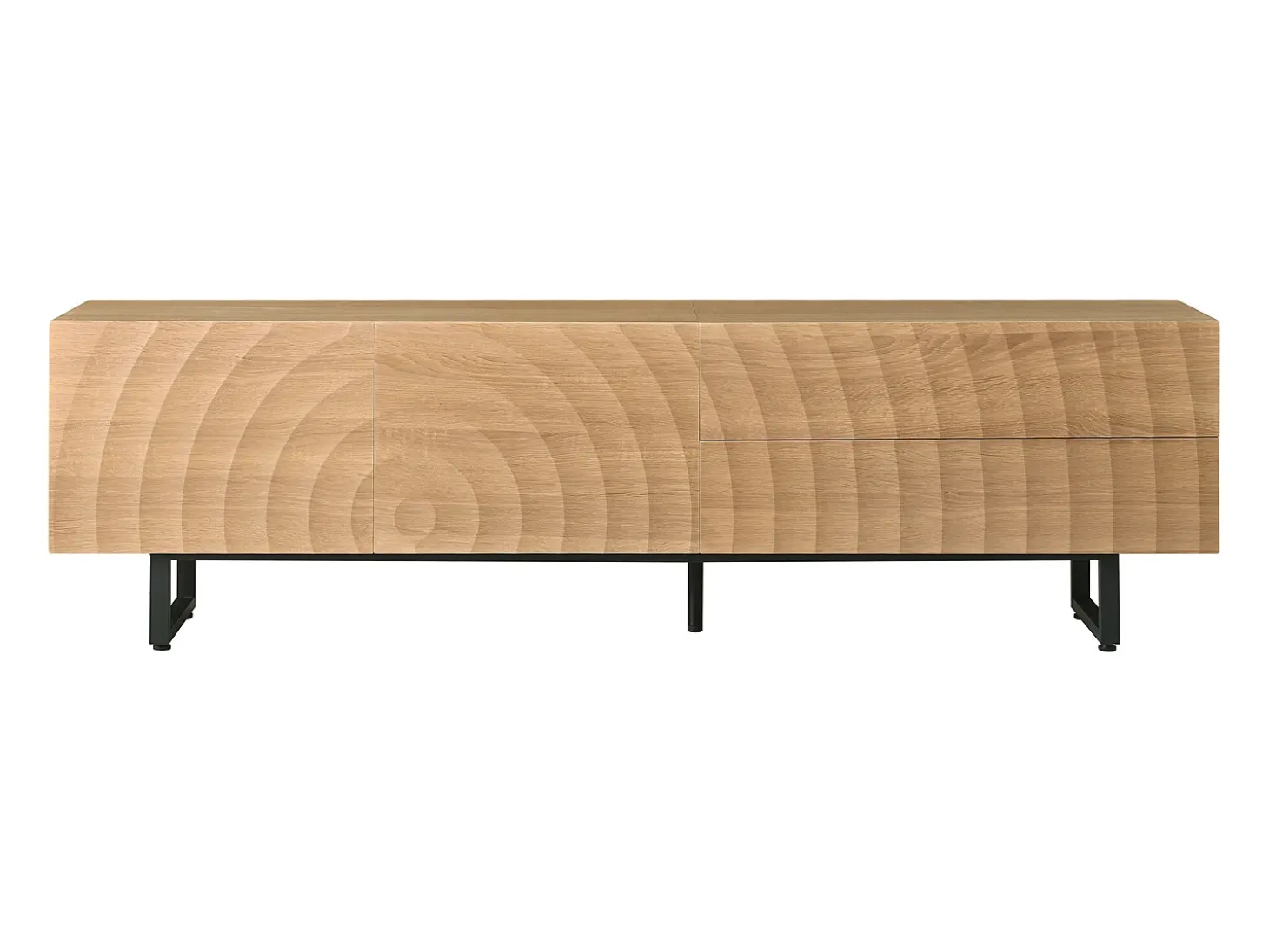 Móvel para TV texturado com 2 gavetas e 2 portas - Cor madeira 180 x 38 x 51,5 cm