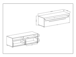 Móvel para TV XL 160cm coleção BREDA. Cores branco fosco e branco brilhante. Estilo design.