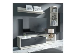 Móvel para TV XL 220cm. Coleção CORK. Cores Pinho e cinza antracite.