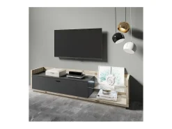 Móvel para TV XL 220cm. Coleção CORK. Cores Pinho e cinza antracite.