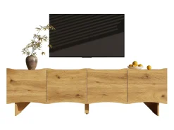Móvel para TV 155x36x47 cm - 4 portas - aspecto madeira - Painéis de partículas - Natural