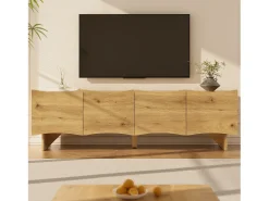 Móvel para TV 155x36x47 cm - 4 portas - aspecto madeira - Painéis de partículas - Natural
