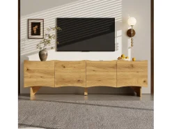 Móvel para TV 155x36x47 cm - 4 portas - aspecto madeira - Painéis de partículas - Natural