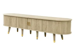 Móvel para TV 175x38x45 cm - 2 portas de correr de rattan - 2 gavetas - Natural