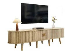 Móvel para TV 175x38x45 cm - 2 portas de correr de rattan - 2 gavetas - Natural