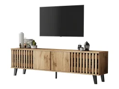 Móvel para TV 180x40x55 cm - com 4 portas - Estilo escandinavo - Natural
