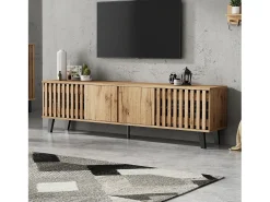 Móvel para TV 180x40x55 cm - com 4 portas - Estilo escandinavo - Natural