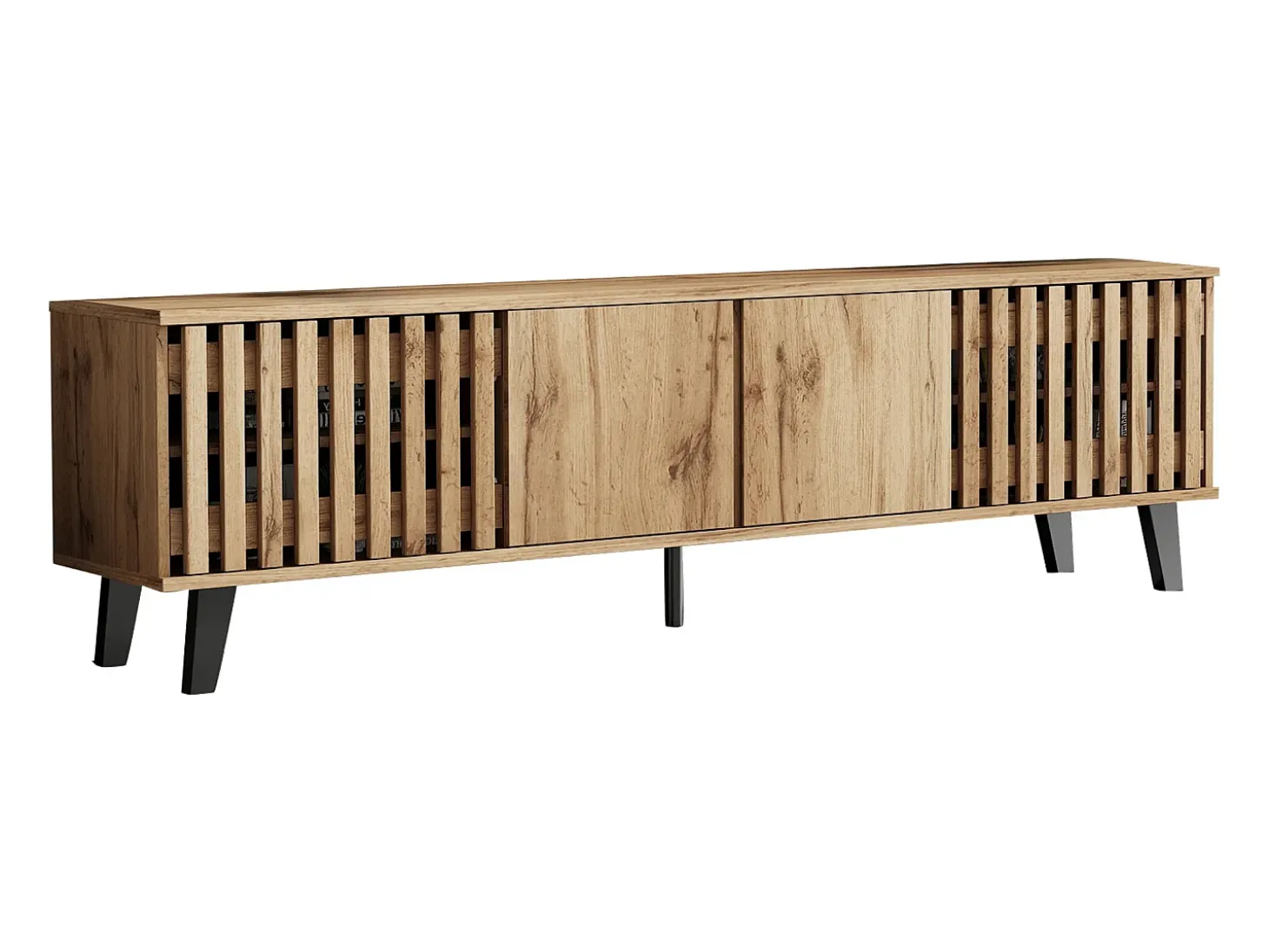 Móvel para TV 180x40x55 cm - com 4 portas - Estilo escandinavo - Natural