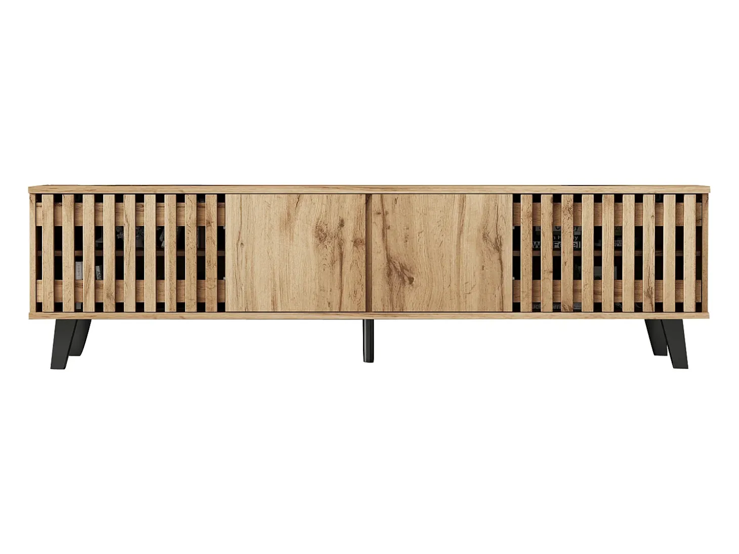 Móvel para TV 180x40x55 cm - com 4 portas - Estilo escandinavo - Natural