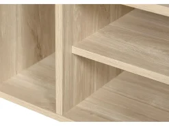 Móvel para TV 160x40x47 cm - com 3 portas - Design vazado - MDF + metal - Natural