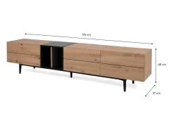 móvel para TV 195x48x37 cm natural preto