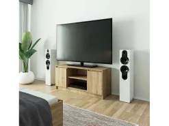 Móvel Suporte TV 120 cm Madeira Sonoma com 2 Portas e 2 Prateleiras