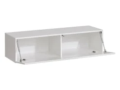 Móvel suspenso para TV 120cm na cor branca coleção SWITCH. Acabamentos brilhantes.