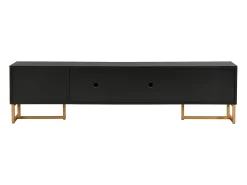 Móvel TV 175 cm - 2 portas texturadas e 4 gavetas - em MDF - Preto