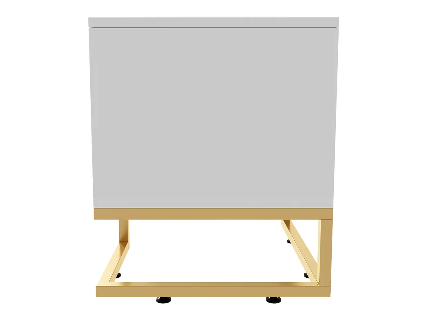 Móvel TV 170 cm - com prateleiras reguláveis - puxadores e pés dourados - Branco