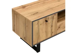 Móvel TV 190 cm com LED - 6 divisórias e 1 gaveta - Natural