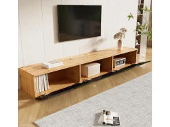 Móvel TV, 180 cm, superfície brilhante, com iluminação LED de 16 cores, montagem na parede