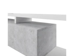 Móvel TV 1 gaveta Ilyes branco e betão 219cm