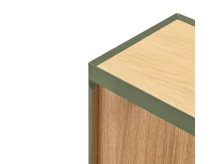 Móvel TV 2 gavetas com porta basculante verde 180x40 cm