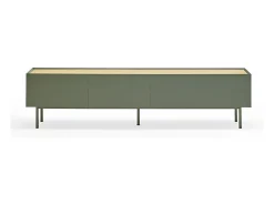 Móvel TV 2 gavetas com porta basculante verde 180x40 cm
