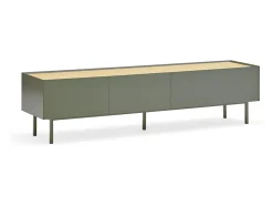 Móvel TV 2 gavetas com porta basculante verde 180x40 cm
