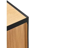 Móvel TV 2 gavetas com porta basculante preto 180x40 cm