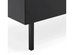 Móvel TV 2 gavetas com porta basculante preto 180x40 cm