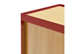 Móvel TV 2 gavetas com porta basculante vermelho 180x40 cm