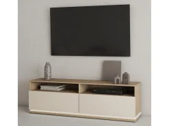 Móvel TV 2 gavetas Iria caxemira e madeira 160,1cm