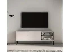 Móvel TV 2 portas 2 gavetas Paige caxemira e preto 160cm