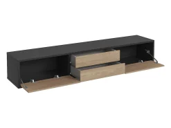 Móvel TV 2 portas 2 gavetas Idra madeira e cinzento 180cm