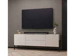 Móvel TV 2 portas 2 gavetas Bérénice caxemira e preto 204cm