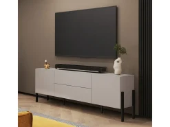 Móvel TV 2 portas 2 gavetas Bérénice caxemira e preto 204cm